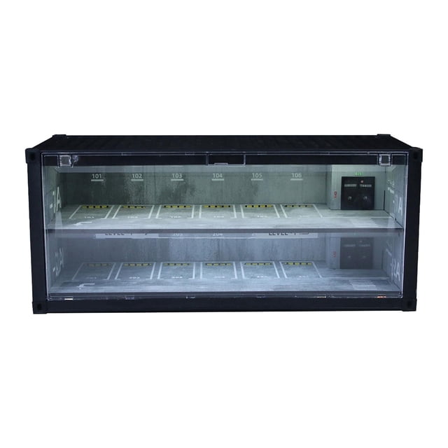 Vitrina para coches a escala 1/64, modelo de garaje de aparcamiento, organizador de almacenamiento y protección para coches de juguete, fondo con luz