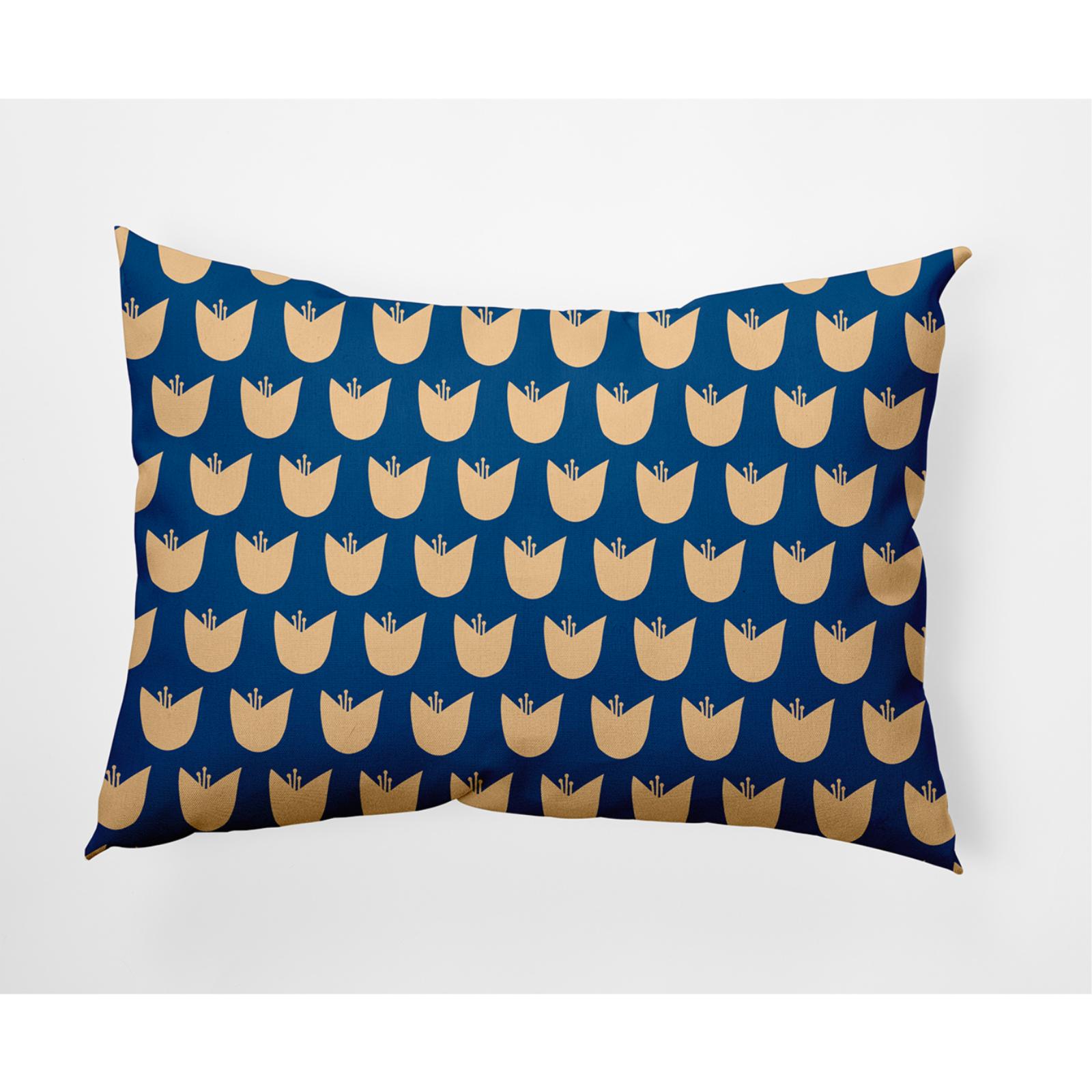 E by Design Simple Tulip Design Indoor/Outdoor Lumbar Throw Pillow
