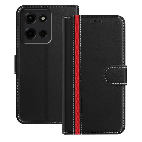 for Motorola Moto G Stylus 5G 2025 Wallet Case, Fashion PU Leather  TPU Card Slots Cash Pocket Kickstand Full Body Protection Men and Women Shockproof Protective Phone Case Cover, Black