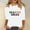 #521-White, variant on Wowcloth Woman's Carnival Print Casual T-shirt, Round Neck with Three-Quarter Sleeves in Loose Fit, Cotton Material for Daily Use