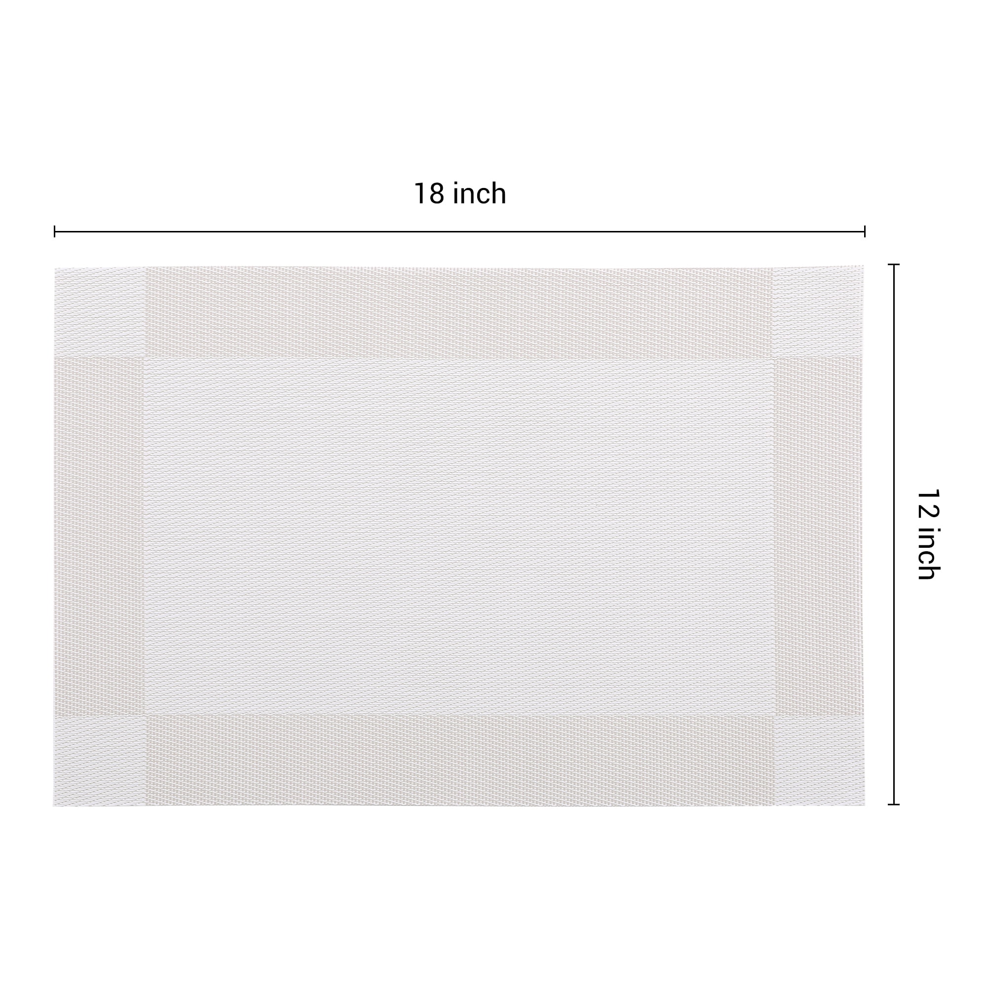 Unique Bargains Set of 8 Washable Wipeable Heat Resistant Table Placemat White 18x12in