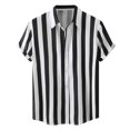 thumbnail image 4 of Fozruso Striped Button Down Shirt for Boys, Classic Short Sleeve Collared Shirt for Kids Daily Casual Wear, 4 of 7