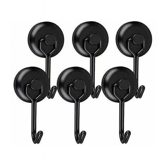 Crochets Magnétiques pour Maison Bureau, Aimants Néodyme Robustes Balançoire Pivotante Résistante à la Rouille, Grand Application Installation Facile Garantie à Vie Portable, 6 Pcs