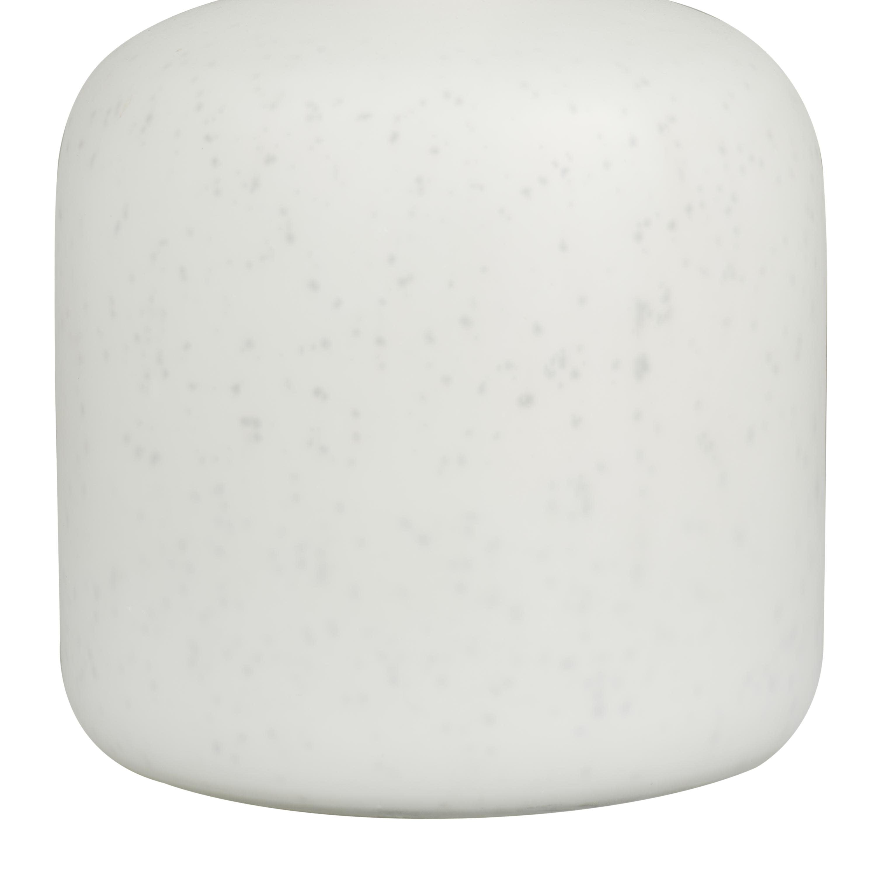 DecMode 12" White Glass Vase with Gold Rim
