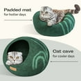 thumbnail image 5 of MEOWFIA Wool Cat Cave Bed, Emerald, 5 of 8