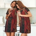 thumbnail image 4 of Naloa Vintage Rose Scepter Skull Print Women Nightgowns,Womens Loungewear,Short Sleeve Sleepwear,Comfy Ladies Nightdress, 4 of 6