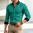 thumbnail image 7 of Yungyresw Mens Long Sleeve Button Down Shirts Mandarin Collar Dress Shirt Wrinkle Resistant Formal for Business Casual, 7 of 7
