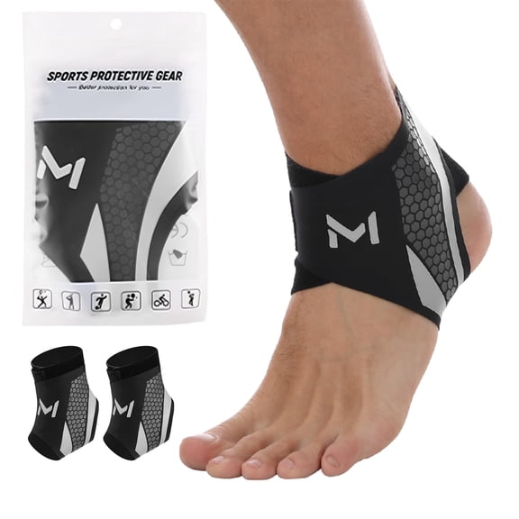2-Pack XHOUYT Ankle Brace For Men & Women, Adjustable Lace Up Ankles Sock,Basketball Ankle Stabilizer