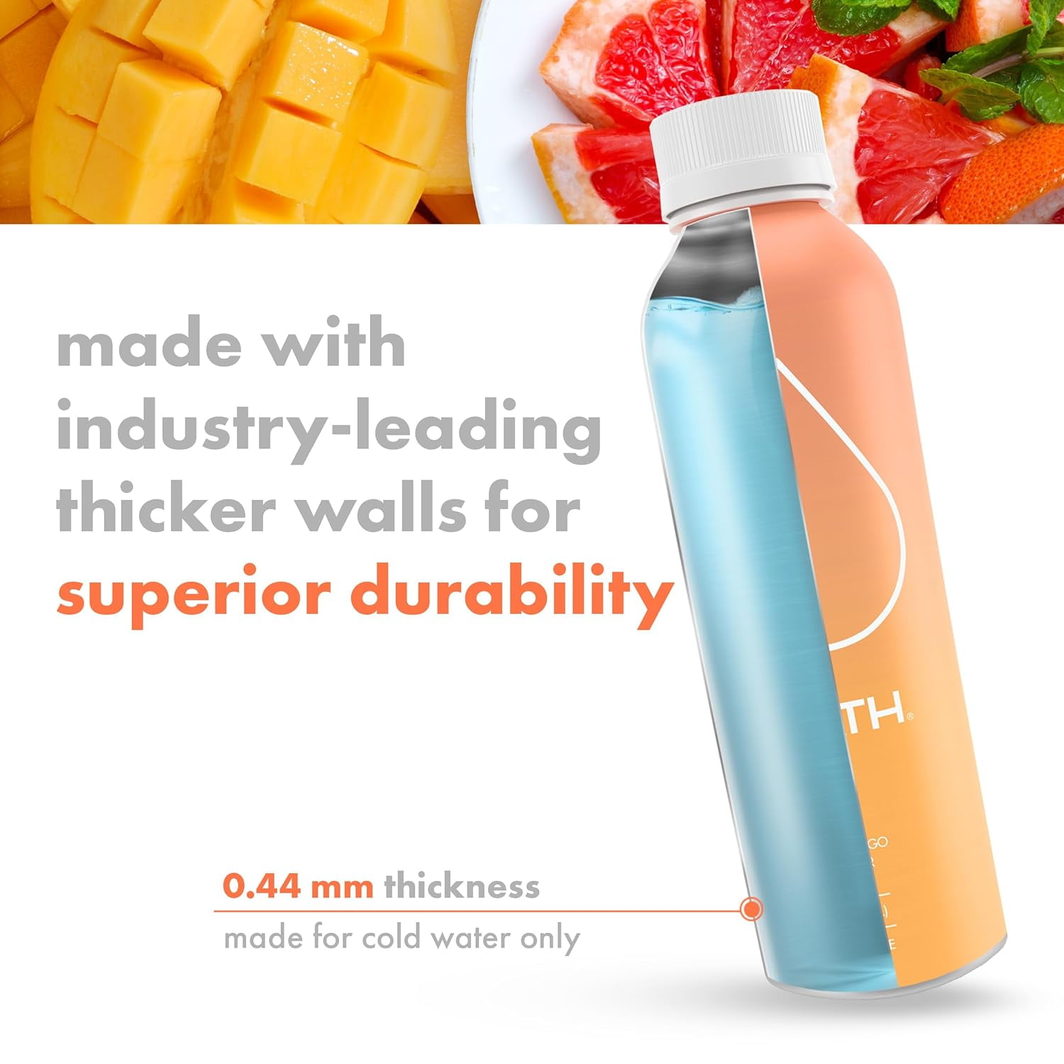 PATH Water Ultra-Purified Sparkling Grapefruit Mango Flavored Water, 20 fl oz, 4 pack Aluminum Bottles