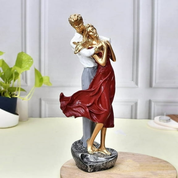 Romantic Couple Figurine, Love Statue Showpiece, Red Decorative Home Décor