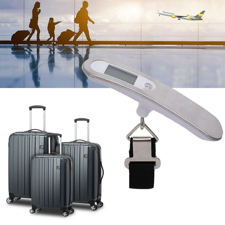 Digital Luggage Scale Portable Hanging Baggage Scale Travel Scale Luggage  Weight Suitcase Scale Digital Handheld - White