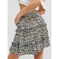 thumbnail image 4 of jinghuiyue Womens Ruffle Mini Skirt High Waisted Floral Print A-Line Casual Flowy Tiered Summer Skirts L, 4 of 7