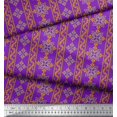 thumbnail image 3 of Soimoi Purple Japan Crepe Satin Fabric Floral & Stripe Fabric Prints By Yard 44 Inch Wide, 3 of 3