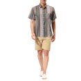 thumbnail image 2 of Lars Amadeus Men's Summer Hawaiian Short Sleeves Button Down Striped Shirts, 2 of 6