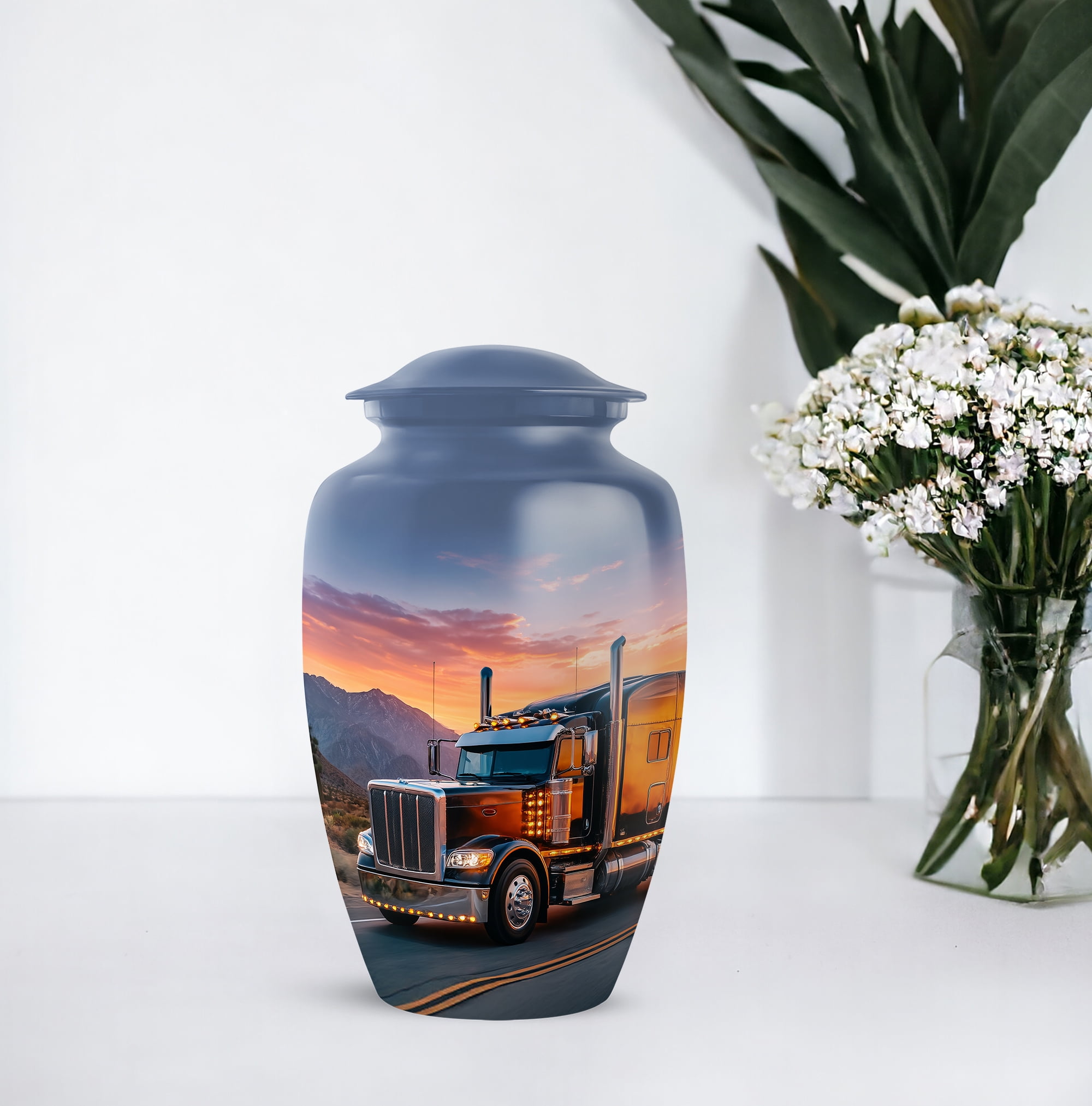 Truck Urns for Human Ashes, Truck Driver Cremation Urns, Funeral Urn for Human Ashes Adult Man - 10inch - Large Urn - 1pcs