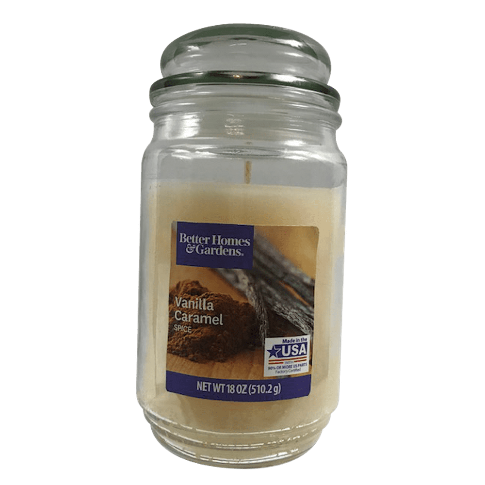 Better Homes & Gardens Vanilla Caramel Spice SingleWick Jar Candle, 18