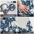 thumbnail image 4 of Front Door Mat Indoor Outdoor Outside Entrance - 16*24in Washable Lilies Flowers Navy Blue Thin Bathroom Rugs Fit Under Door, Bath Rugs for Bathroom, Kitchen Rugs Mats for Floor, 4 of 6