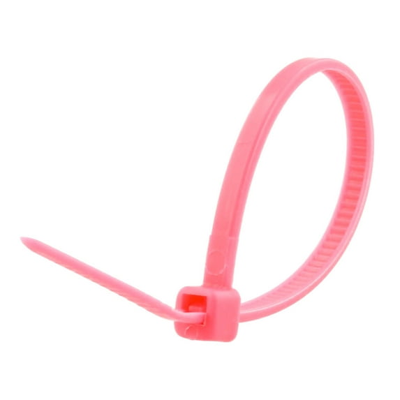 Secure Cable Ties 4 Inch Pink Miniature Cable Tie - 100 Pack