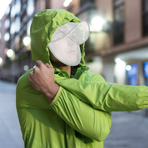MUSEYA 3Pcs Raincoat Hat Brim Rain Poncho Accessories Plastic for Rainy Weather Adults