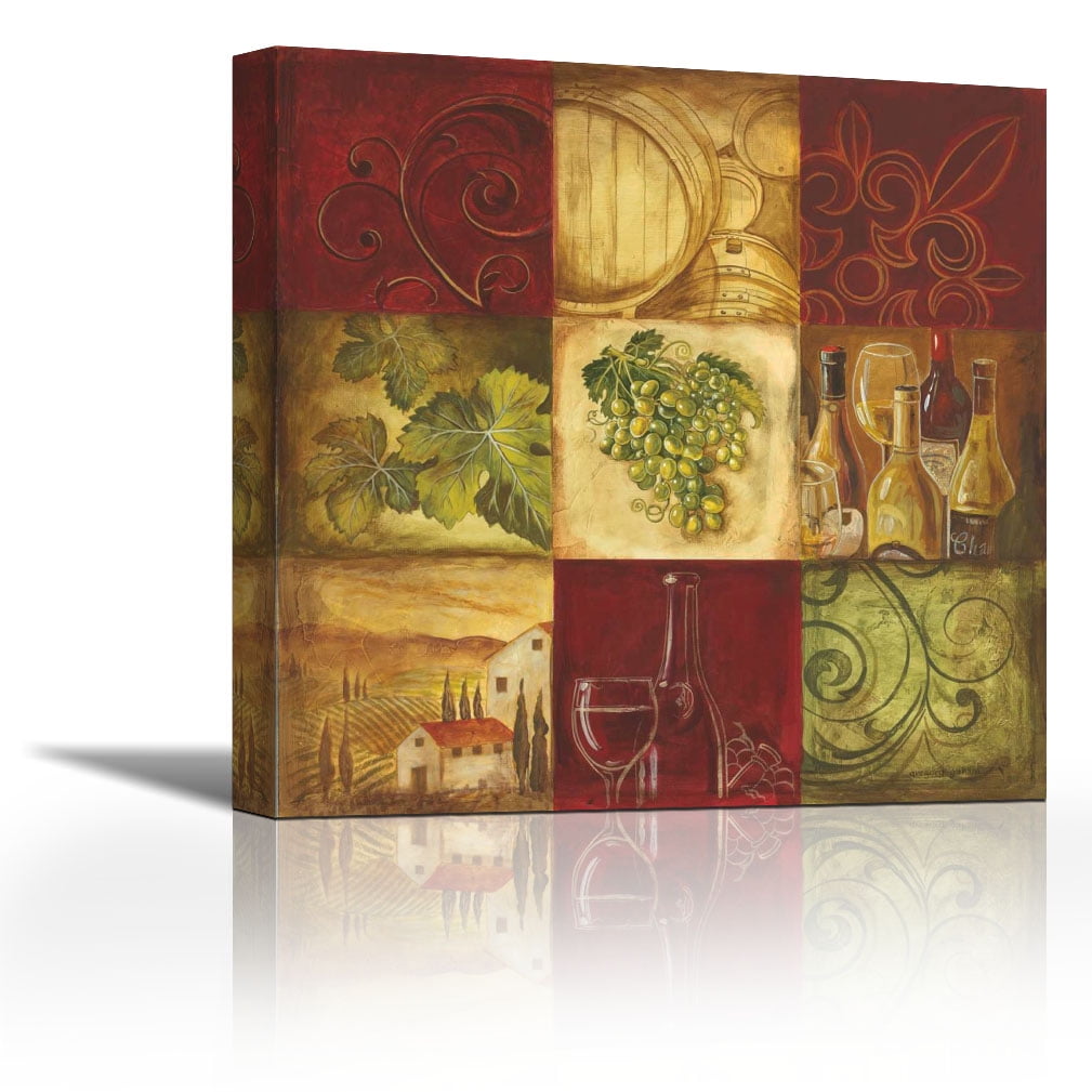 Tuscan Wine I Contemporary Fine Art Giclee on Canvas Gallery Wrap