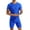 Blue, variant on Doomiva Men's Spandex Wrestling Singlet Front Zipper Bodysuit Gym Workout Unitard Dark Grey XXL