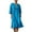 A-Blue, variant on Wyobmus Womens Summer 3/4 Sleeve Dresses Solid Color V-Neck Button Loose Fit Side Slit Linen Midi Dress A-Olive Green