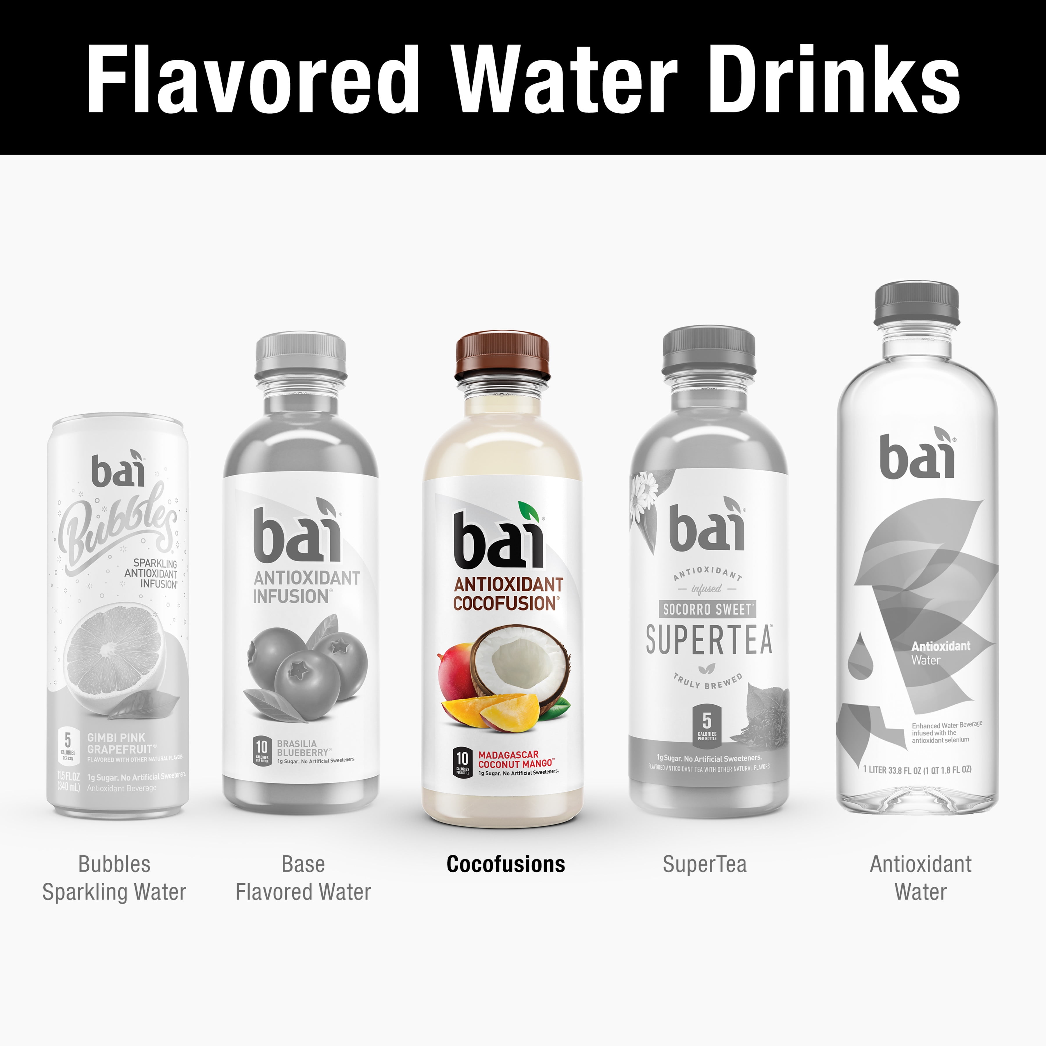 Bai Gluten-Free, Puna Coconut Pineapple, Antioxidant Infused Drink, 18 Fl  Oz, 12 Pack Bottles