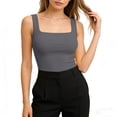 thumbnail image 4 of Sleeveless Slim-Fit Tank Top for Women Square Neck Solid Color Cami Soft Breathable Stretchy Basic Layering Top for 2026 Daily Casual Wear, 4 of 7