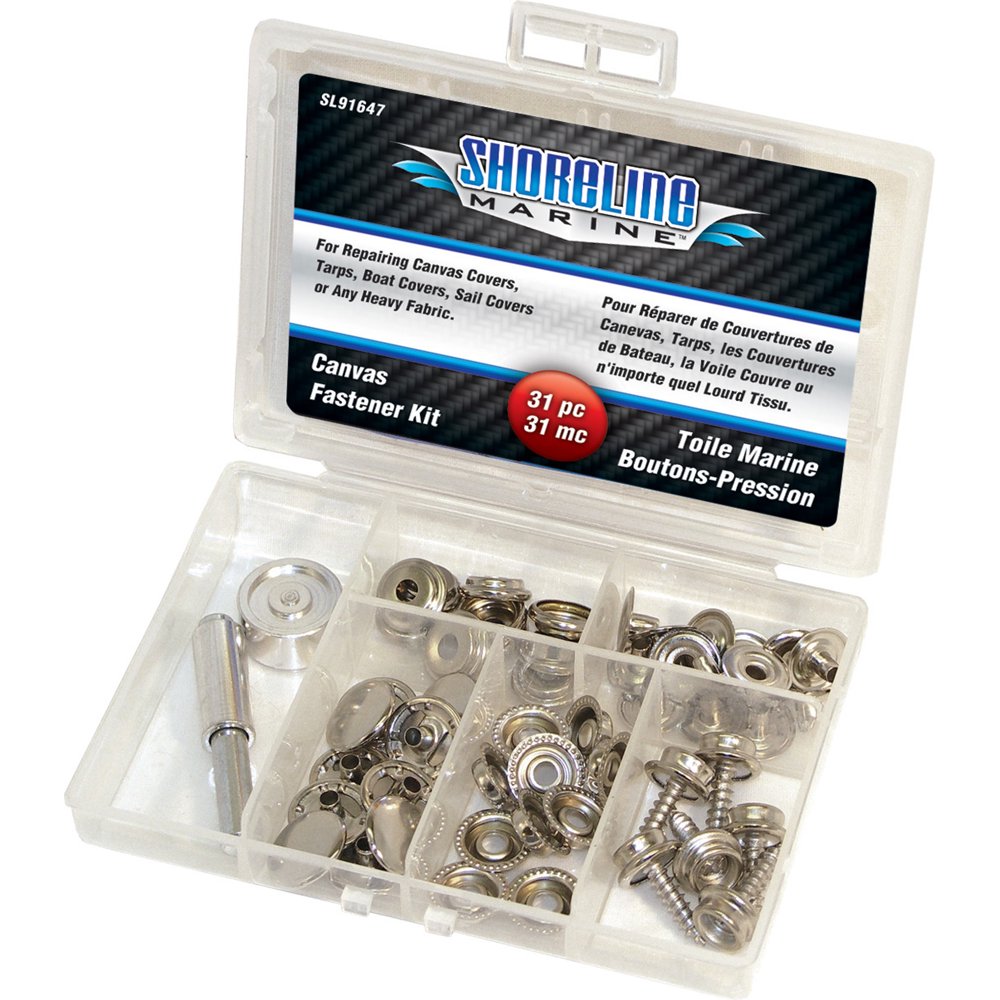 Shoreline Marine Canvas Fastener Kit, Assorted, 47piece