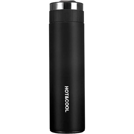 

Flash Water Bottle Stainless Steel Tumblers Vacuum Bottle Thermos Hot Drink Travel Mug Tea Cup With Lid (Black) 23.5x6.5cm