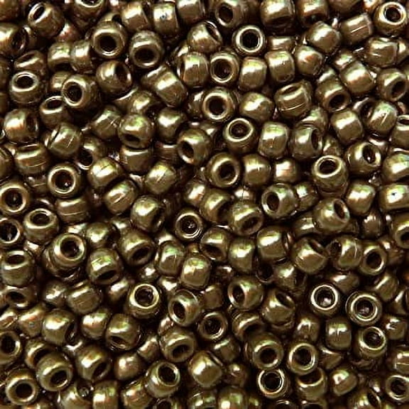 Bronze Brown Pearl Pony Crow Beads Large Hole Made in USA 6x9mm