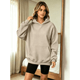 thumbnail image 3 of Women's Oversized Solid Hoodie, Casual Long Sleeve Pullover Hooded Sweatshirt with Kangaroo Pocket, Loose Fit Basic Daily Tops for Fall Winter, 3 of 5