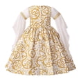 thumbnail image 4 of Gubotare Flower Girl Dress Baby Little Girls Dresses Long Sleeve Casual Birthday Party Dress Toddler Kids Swing Twirly Summer Sundress (Beige,Size 6-9 Months), 4 of 9