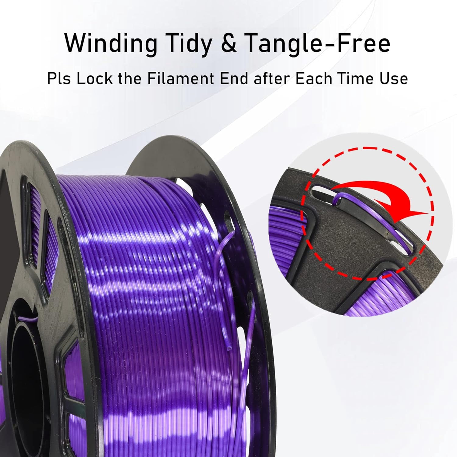 Silk Shiny Luster Dark Violet Purple PLA 3D Printing Filament, 1KG 2.2Lbs 1.75mm 3D Print Material with High Diameter Accuracy, Neatly Wound Silk PLA Widely Support for FDM 3D Printers by
