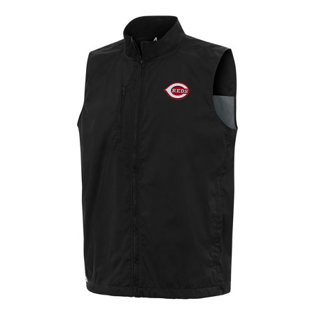 Men s Antigua Black Cincinnati Reds Brisk Full-Zip Vest