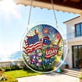 thumbnail image 5 of AZXY 4th of July Stained Glass Acrylic Puzzle Suncatcher, Patriotic Independence Day Window Hanging Decorations, Crystal Sun Catcher Indoor Outdoor DIY Craft Ornament Gift for Adults, 5 of 8