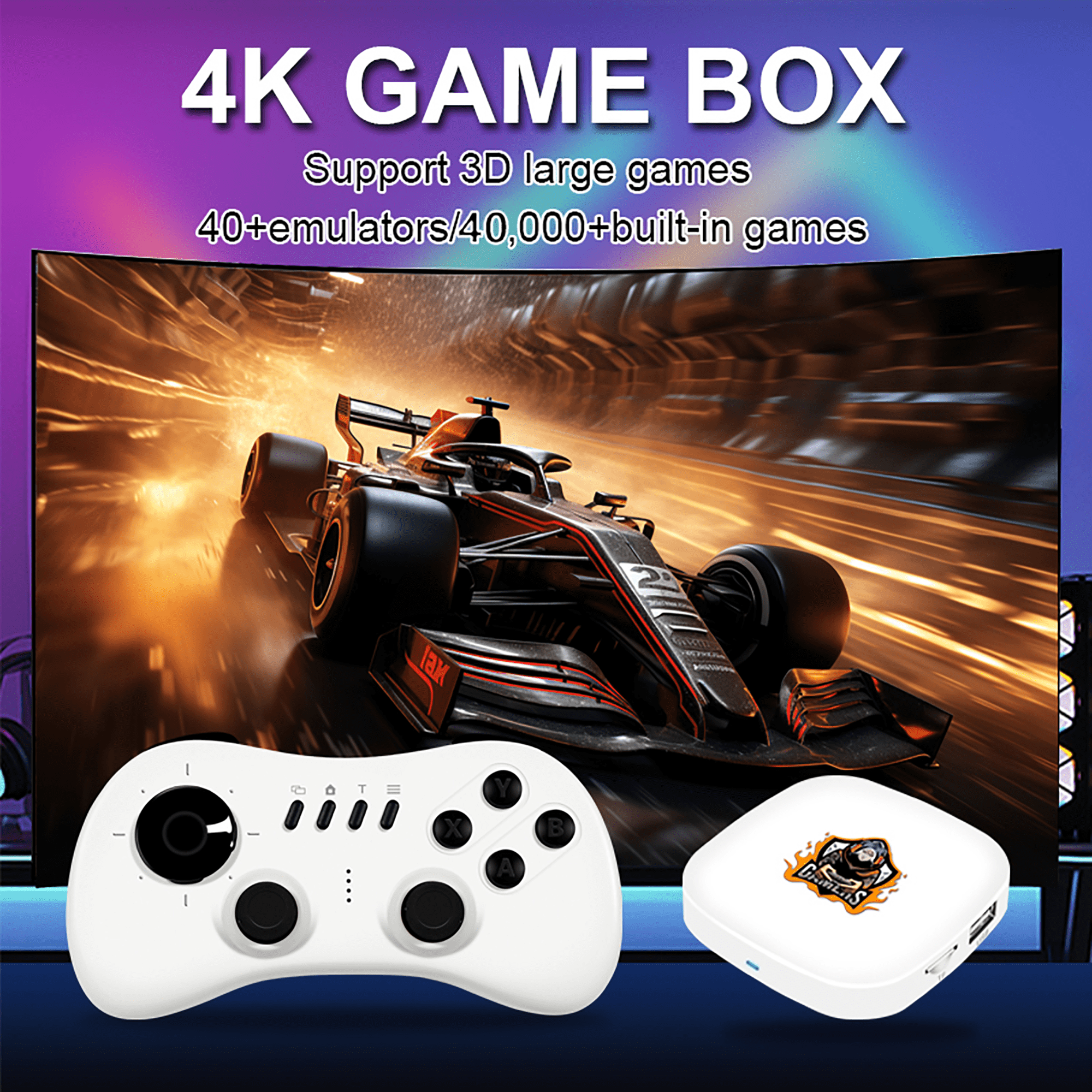 Salange Y1 Retro Game Box 64G Games Stick 2.4G Wireless Controller 4K Retro Classic Games