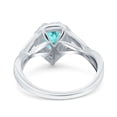 thumbnail image 6 of Pear Teardrop Twist Infinity Shank Ring Paraiba Tourmaline CZ 925 Sterling Silver Size 6, 6 of 6
