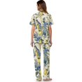 thumbnail image 3 of Yuyamidu Summer Pajama Sets for Women 2 Piece Short-Sleeved Set Button Down Sleepwear Soft Lightweight Loungewear with Pockets, Lemon Hummingbird, 3 of 7