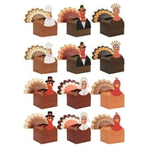 12Pcs Thanksgiving Paper Boxes For Holiday Gift Wrapping Party And Creative Family Activities