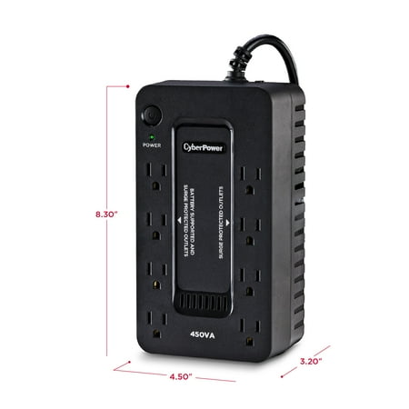 CyberPower - 450VA Battery Back-Up System - Black