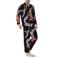 thumbnail image 2 of Naloa Tricolor Koi Fish Trio Men’s Pajamas Set - Long Sleeve Button Down Sleep Shirt and Pajama Bottoms Sleepwear Set-XX-Large, 2 of 7
