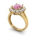 thumbnail image 2 of Halo Engagement Ring for Women - 2.72ct Simulated Pink Diamond in 14K Yellow Gold Promise Ring, 2 of 6