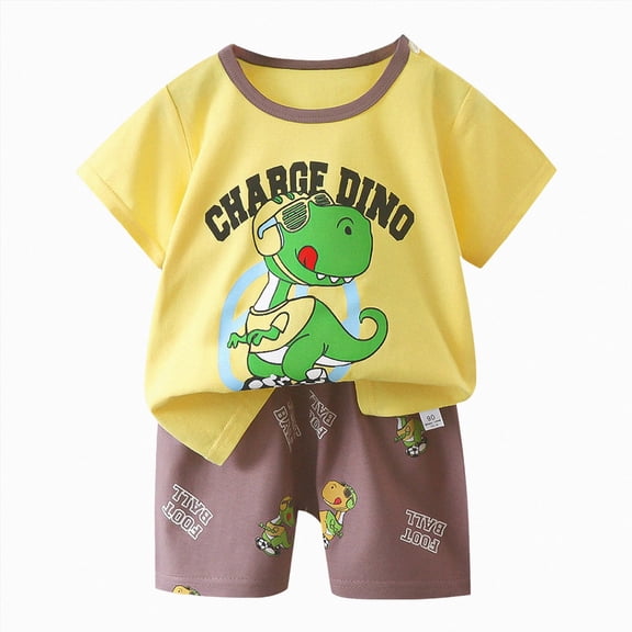 UAYOTSE Toddler Baby Boy Summer Outfit Lovely T-Shirts Top Shorts Set Infant Boy Summer Clothes 6 12 18 Months 2T 3T,Sizes 5-6 Years