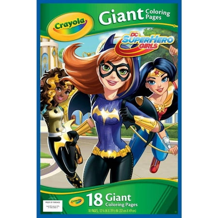 Crayola Giant Coloring Pages Featuring Dc Girl Superheroes, 18 Count