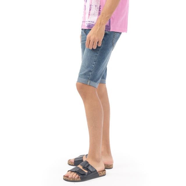 Bermuda Denim Skinny Para Hombre con Bastilla Doblada Quarry