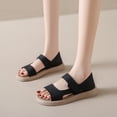 thumbnail image 3 of Sandalias de verano de talla grande con suela gruesa y suela plana con velcro, informales, de suela suave, para estudiantes y mujeres, 3 of 5