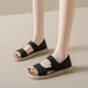 thumbnail image 4 of Sandalias de verano de talla grande con suela gruesa y suela plana con velcro, informales, de suela suave, para estudiantes y mujeres, 4 of 6
