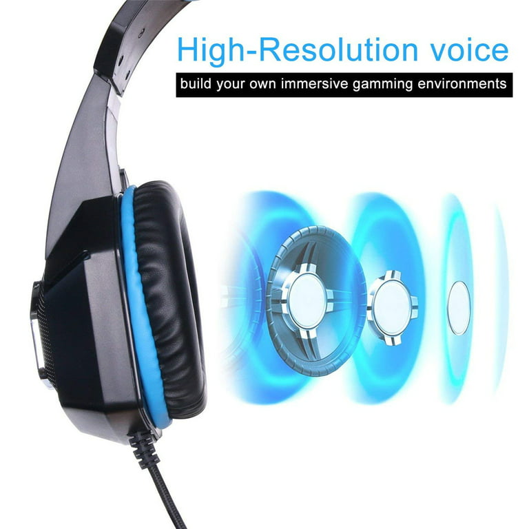 Gaming Headset Microphone PS4 Gaming Headset, Gaming Headset with Microphone  for PC PS4 Xbox and Switch (Blue)