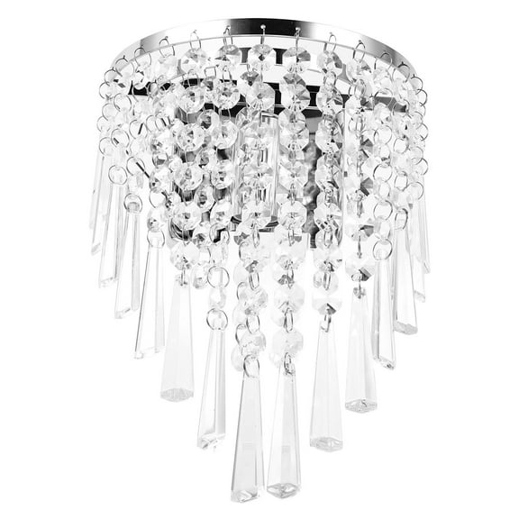 Mobutofu 1Pcs Crystal Wall Lights Silver Semicircle for Homeowners 11.8X7.1X7.1in